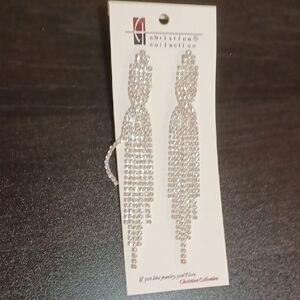 Silver Crystal Drop Earrings